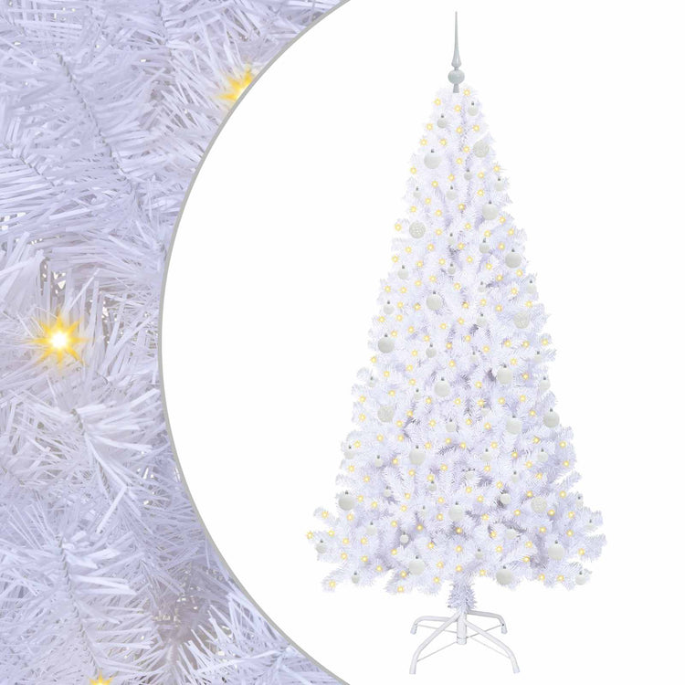 Vidaxl kunstkerstboom met 300 led wit 210 cm pvc en staal