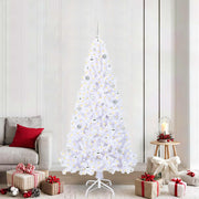 Vidaxl kunstkerstboom met 300 led wit 210 cm pvc en staal - afbeelding 1