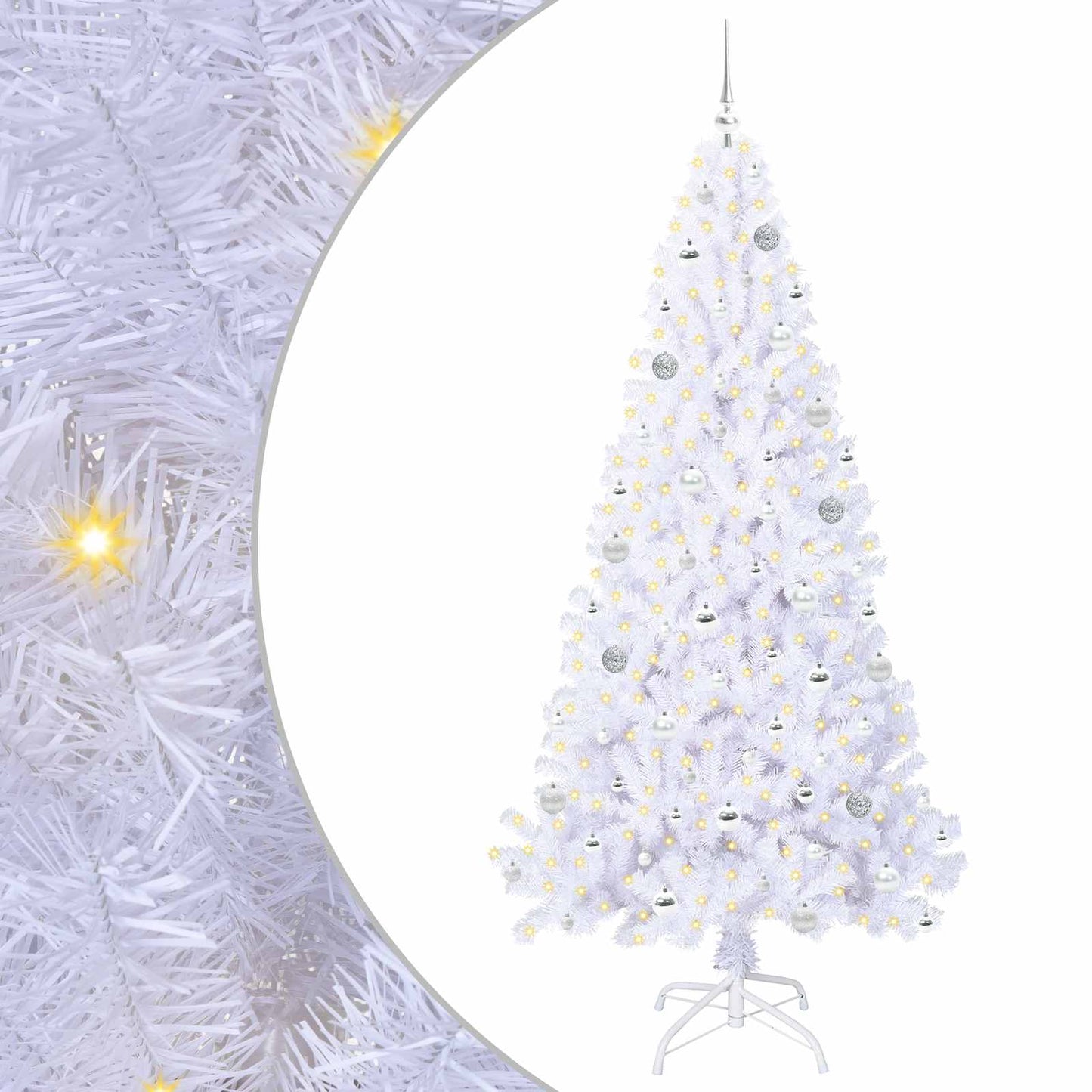 Vidaxl kunstkerstboom met 300 led wit 210 cm pvc en staal