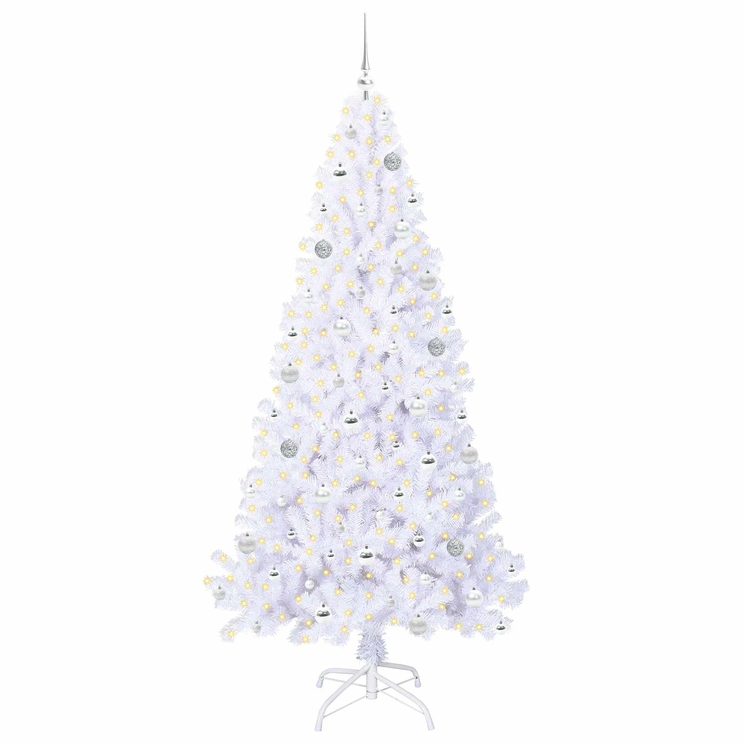 Vidaxl kunstkerstboom met 300 led wit 210 cm pvc en staal