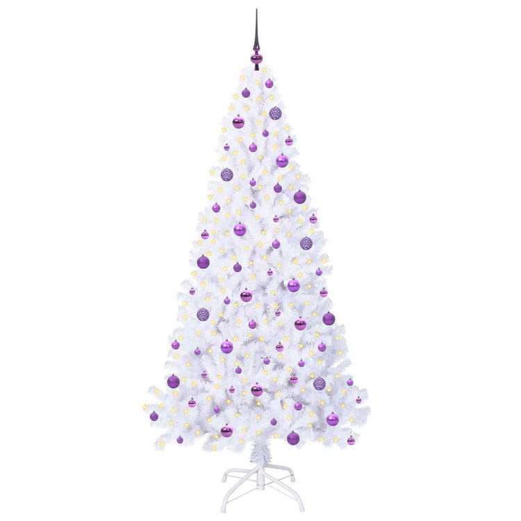 Vidaxl kunstkerstboom met 300 led wit 210 cm pvc en staal
