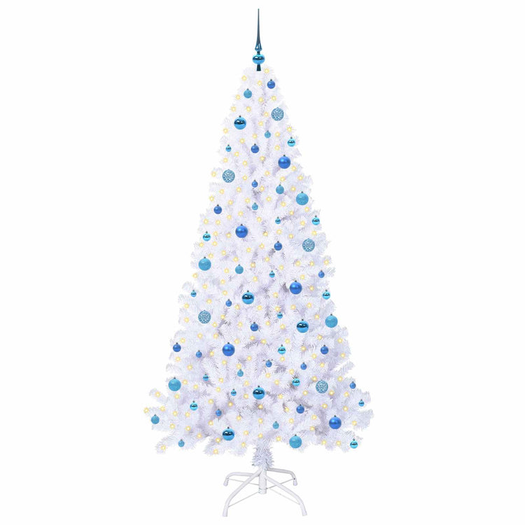Vidaxl kunstkerstboom met 300 led wit 210 cm pvc en staal