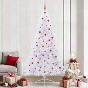 Vidaxl kunstkerstboom wit 240 cm pvc en staal - afbeelding 1