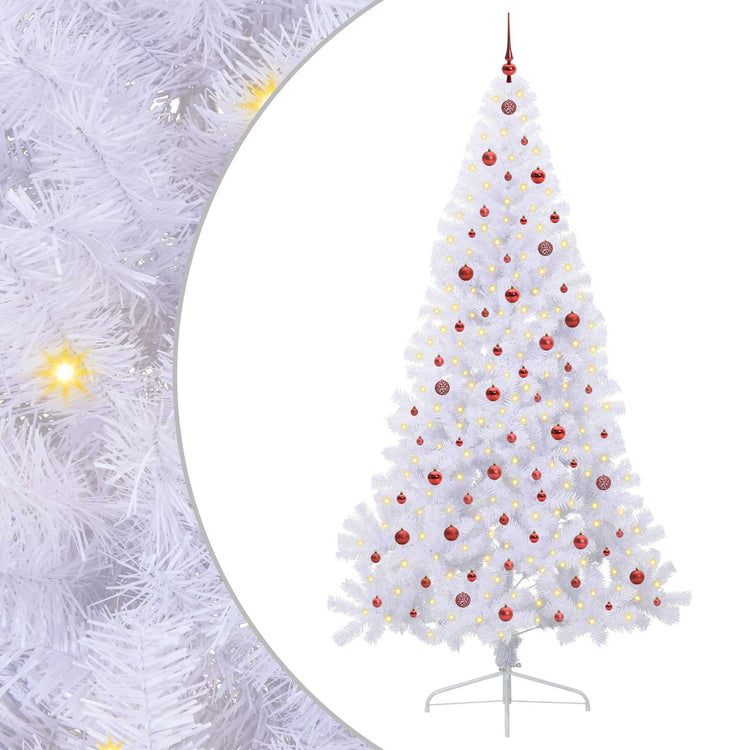 Vidaxl kunstkerstboom wit 240 cm pvc en staal