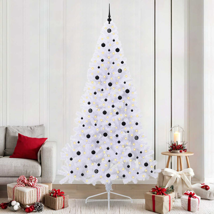 Vidaxl kunstkerstboom wit 240 cm pvc en staal