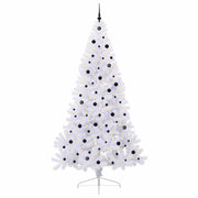 Vidaxl kunstkerstboom wit 240 cm pvc en staal - afbeelding 3