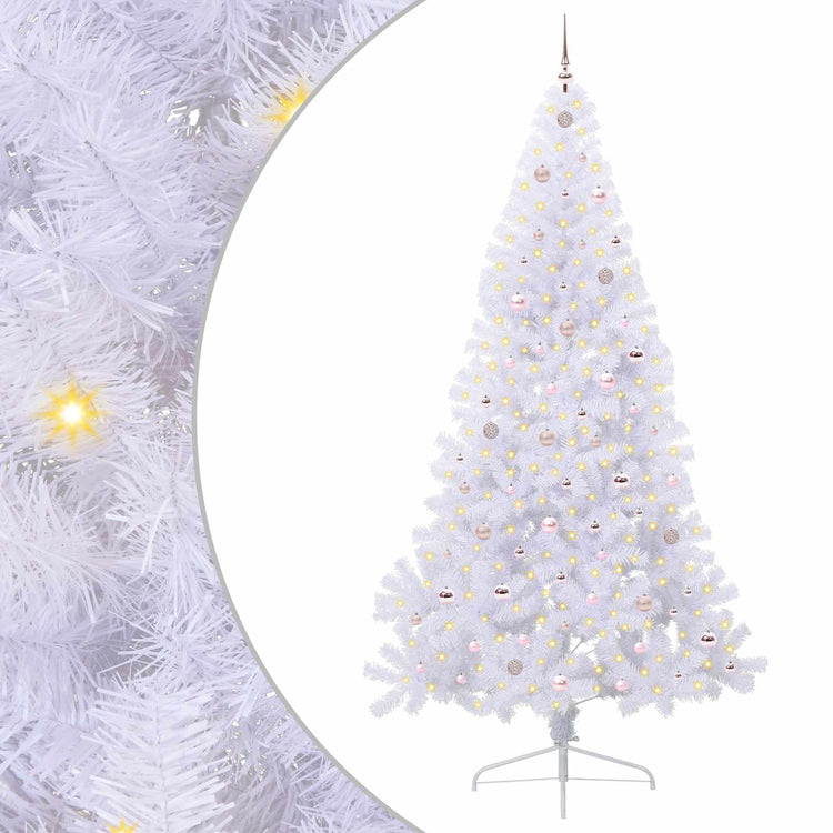 Vidaxl kunstkerstboom wit 240 cm pvc en staal