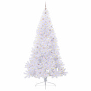 Vidaxl kunstkerstboom wit 240 cm pvc en staal - afbeelding 3