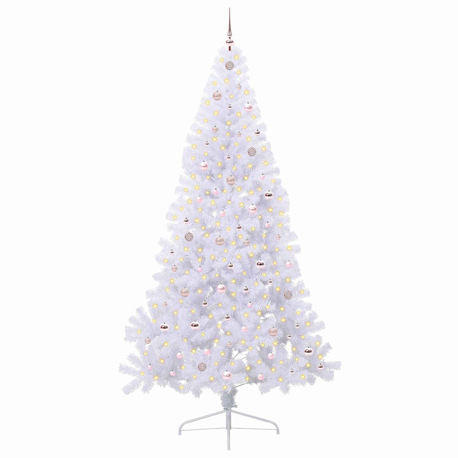 Vidaxl kunstkerstboom met 300 led wit 240 cm pvc en staal