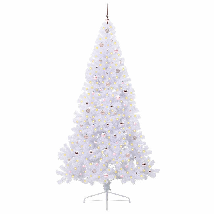 Vidaxl kunstkerstboom wit 240 cm pvc en staal