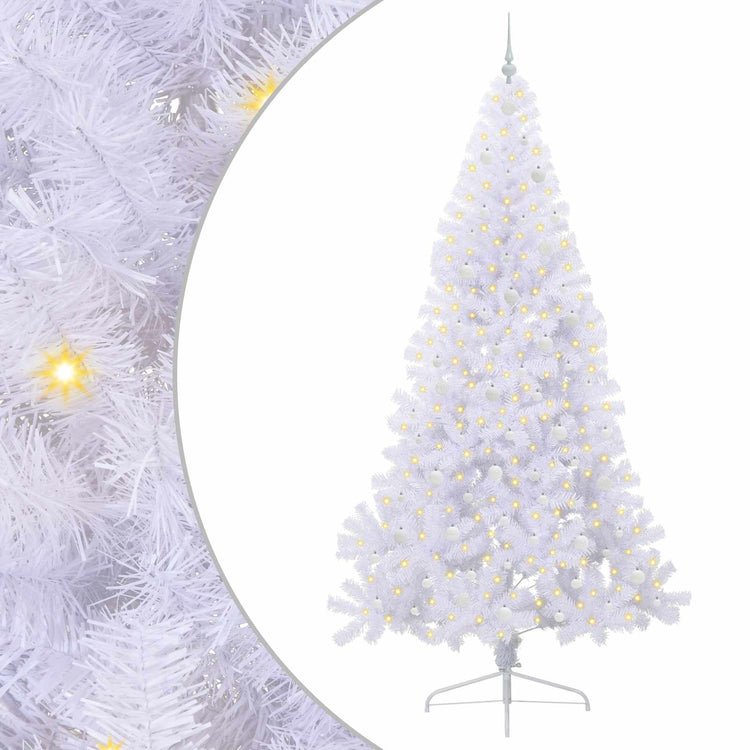 Vidaxl kunstkerstboom wit 240 cm pvc en staal