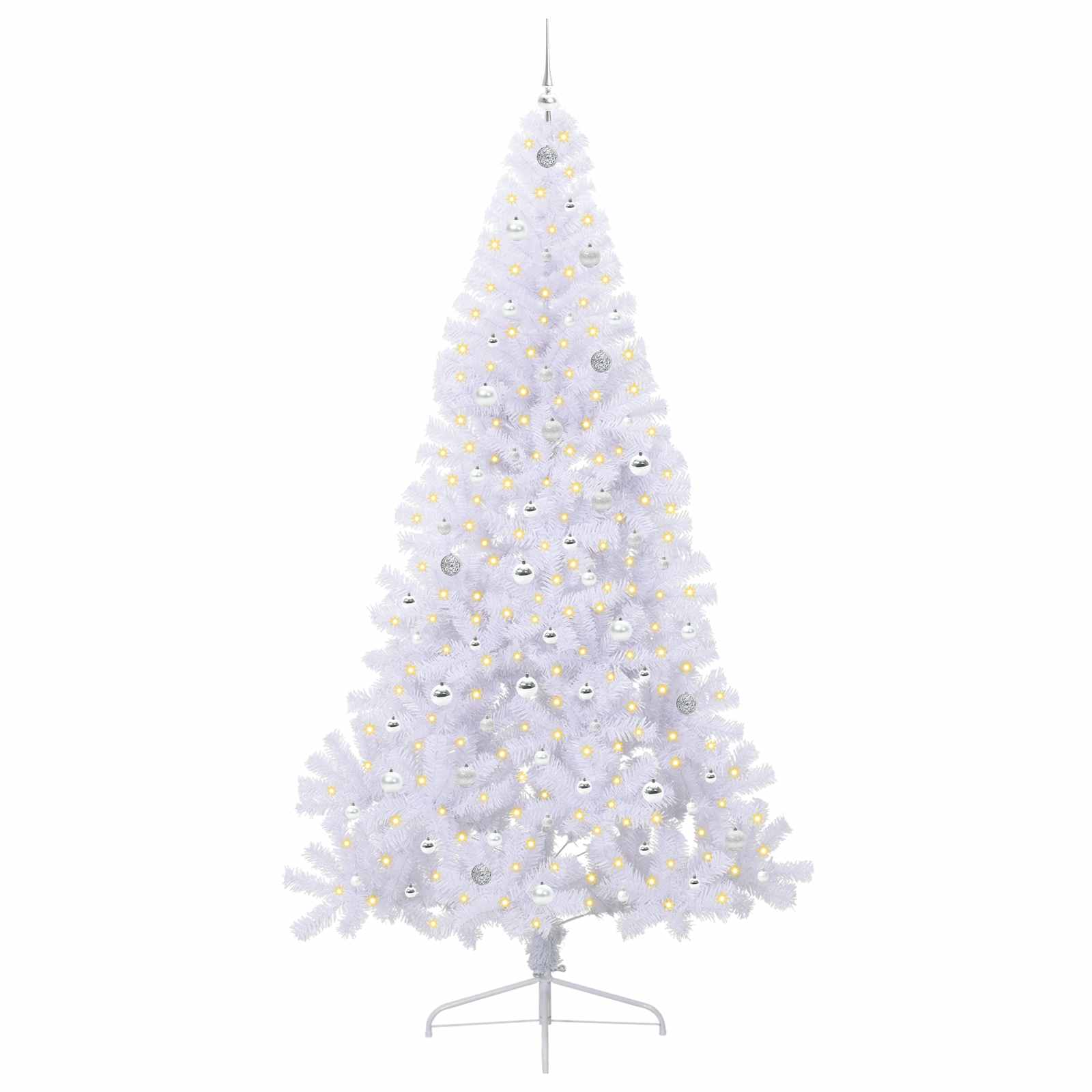 Vidaxl kunstkerstboom met 300 led wit 240 cm pvc en staal