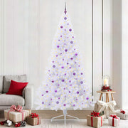 Vidaxl kunstkerstboom wit 240 cm pvc en staal - afbeelding 1