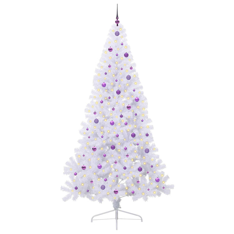 Vidaxl kunstkerstboom wit 240 cm pvc en staal