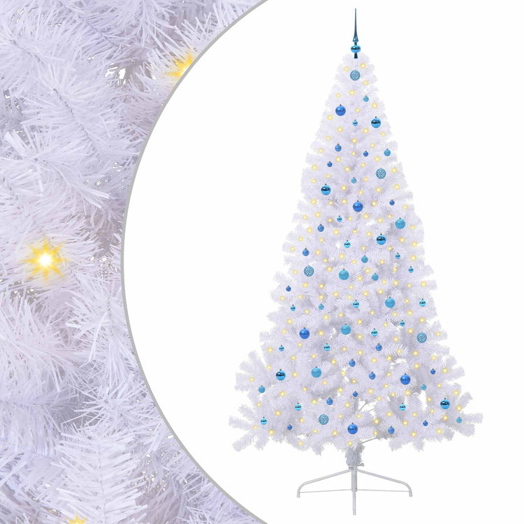 Vidaxl kunstkerstboom wit 240 cm pvc en staal