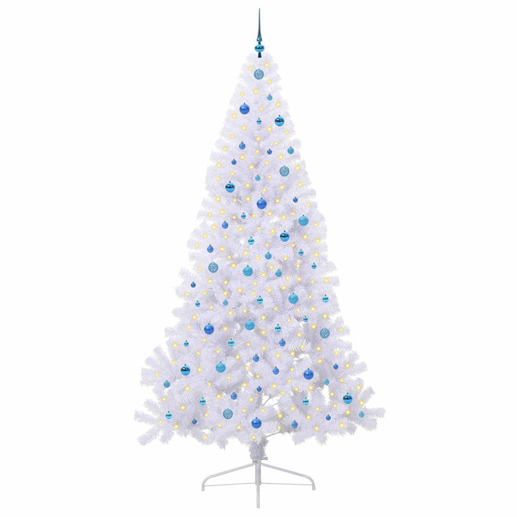 Vidaxl kunstkerstboom wit 240 cm pvc en staal