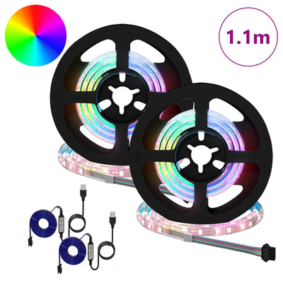 Vidaxl led-strip 2 pcs zwart en transparant 550 mm koper en kunststof