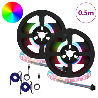 Vidaxl led-strip 2 pcs zwart en transparant 250 mm koper en kunststof