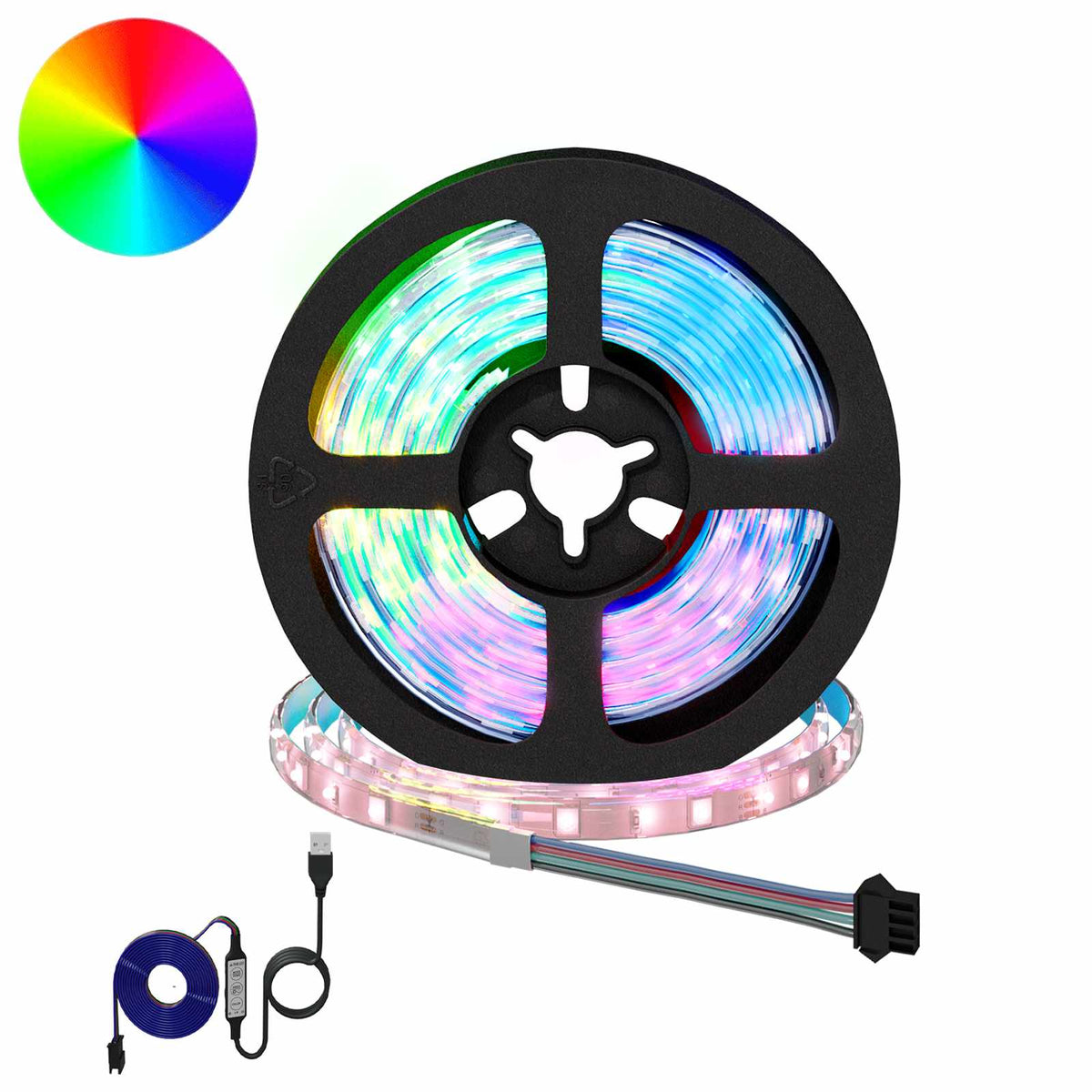 Vidaxl led-strip 2 st zwart en transparant koper en kunststof
