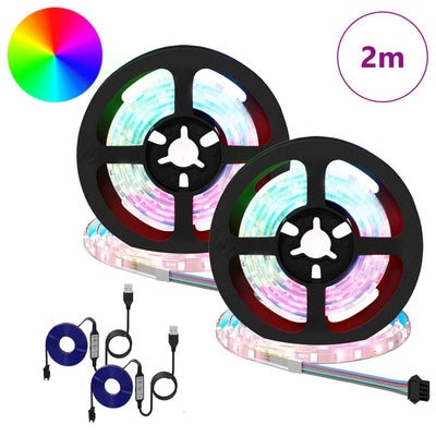 Vidaxl led-strip 2 pcs zwart en transparant 1000 mm koper en kunststof