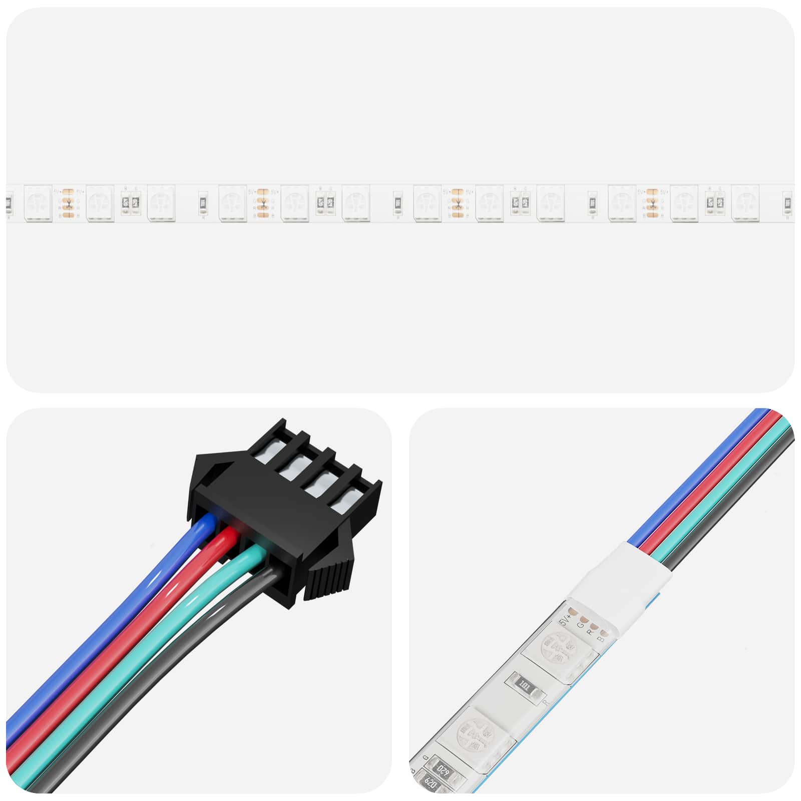 Vidaxl led-strip 2 pcs zwart en transparant 4000 mm koper en kunststof