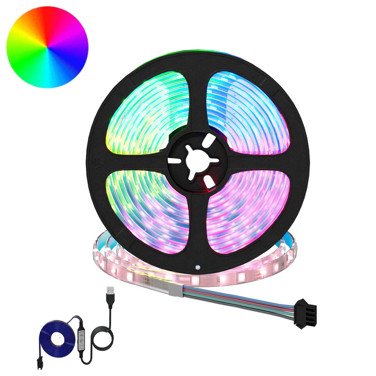 Vidaxl led-strip 2 st zwart en transparant koper en kunststof