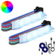 Vidaxl led-strip 2 st zwart en wit koper en kunststof