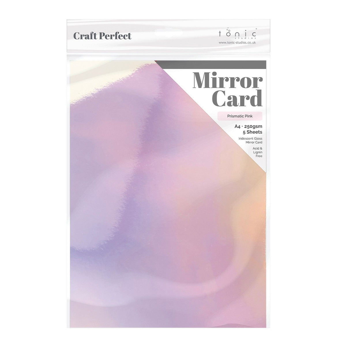 Craft perfect by tonic studios craft perfect • mirror card iridescent 250g prismatic pink 5pcs