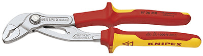 Knipex cobra vde hightech-waterpomptang 87 26 250 zweedse- waterpomp-tang (rood geel, getande grijpvlakken, doorgestoken scharnier )