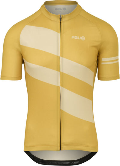 Agu essential fietsshirt heren - korte mouwen - diagonal stripes - amber haze - maat xl