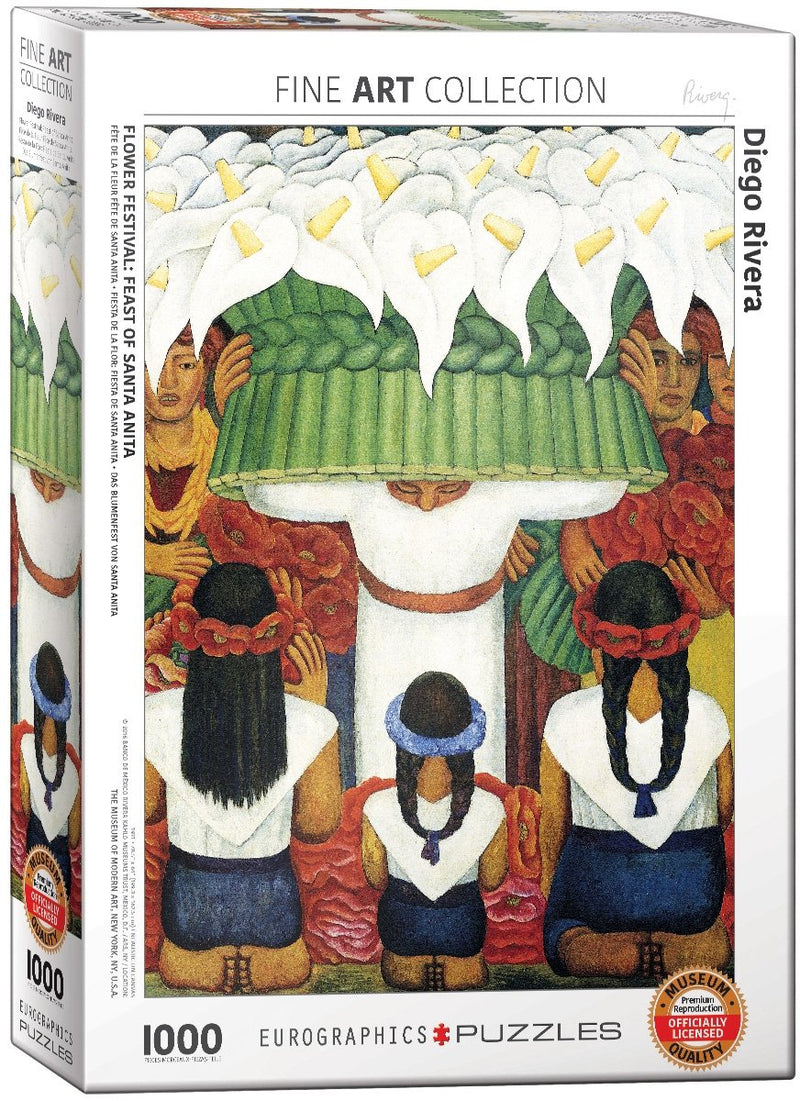 Eurographics puzzel diego rivera - flower festival - 1000 stukjes karton.