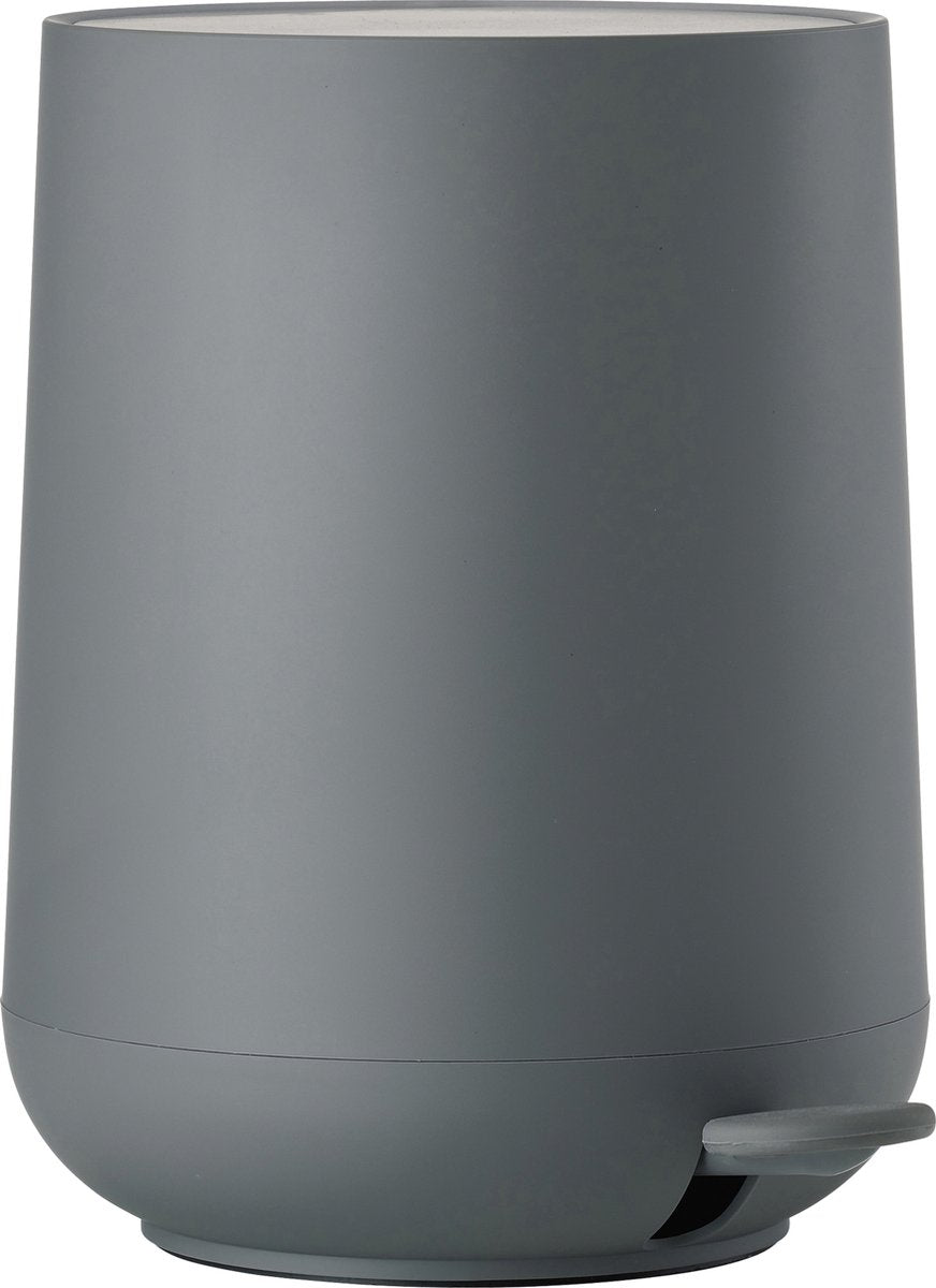 Zone denmark nova pedaalemmer - prullenbak badkamer softclose - afvalemmer klein - toilet badkamer accessoires - kunststof - 3 liter - 23,5 x 20,5 cm - grijs