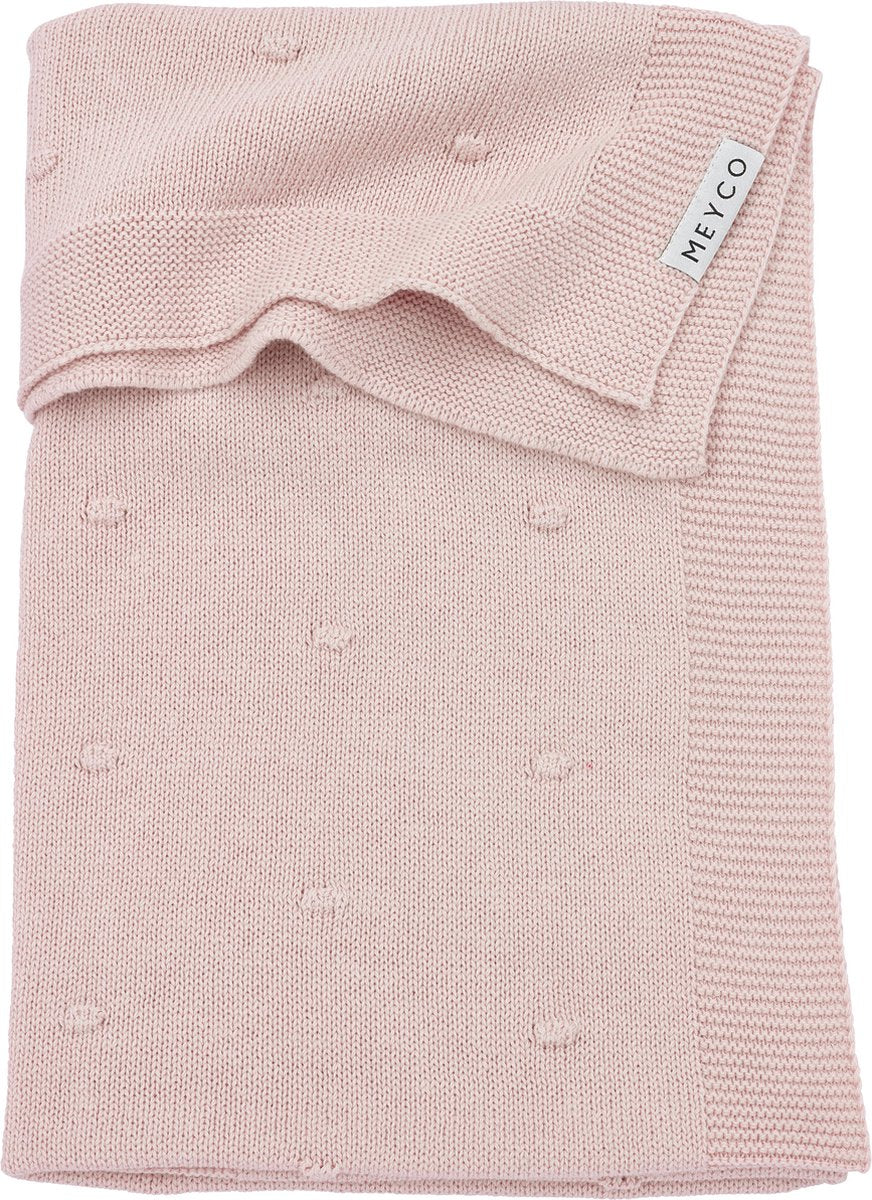 Meyco baby mini knots wiegdeken - soft pink - 75x100cm - 1.0 tog