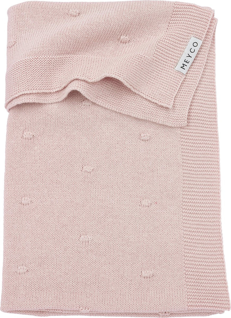 Meyco baby mini knots ledikant deken - soft pink - 100x150cm - 1.0 tog