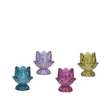 Decoris theelichthouder tulp glas ø7,7xh8,3cm 4 assorti - afbeelding 1