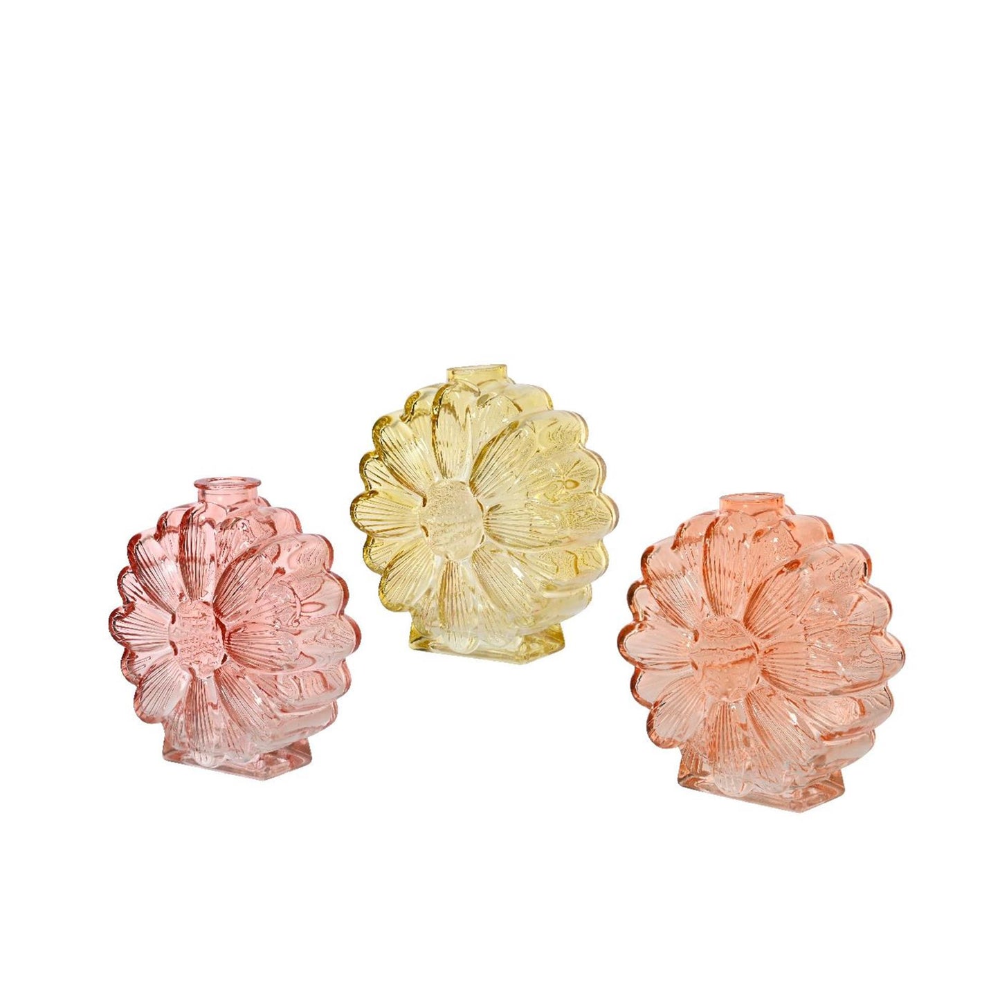 Decoris vaas bloem glas 14x5,5x16,3cm