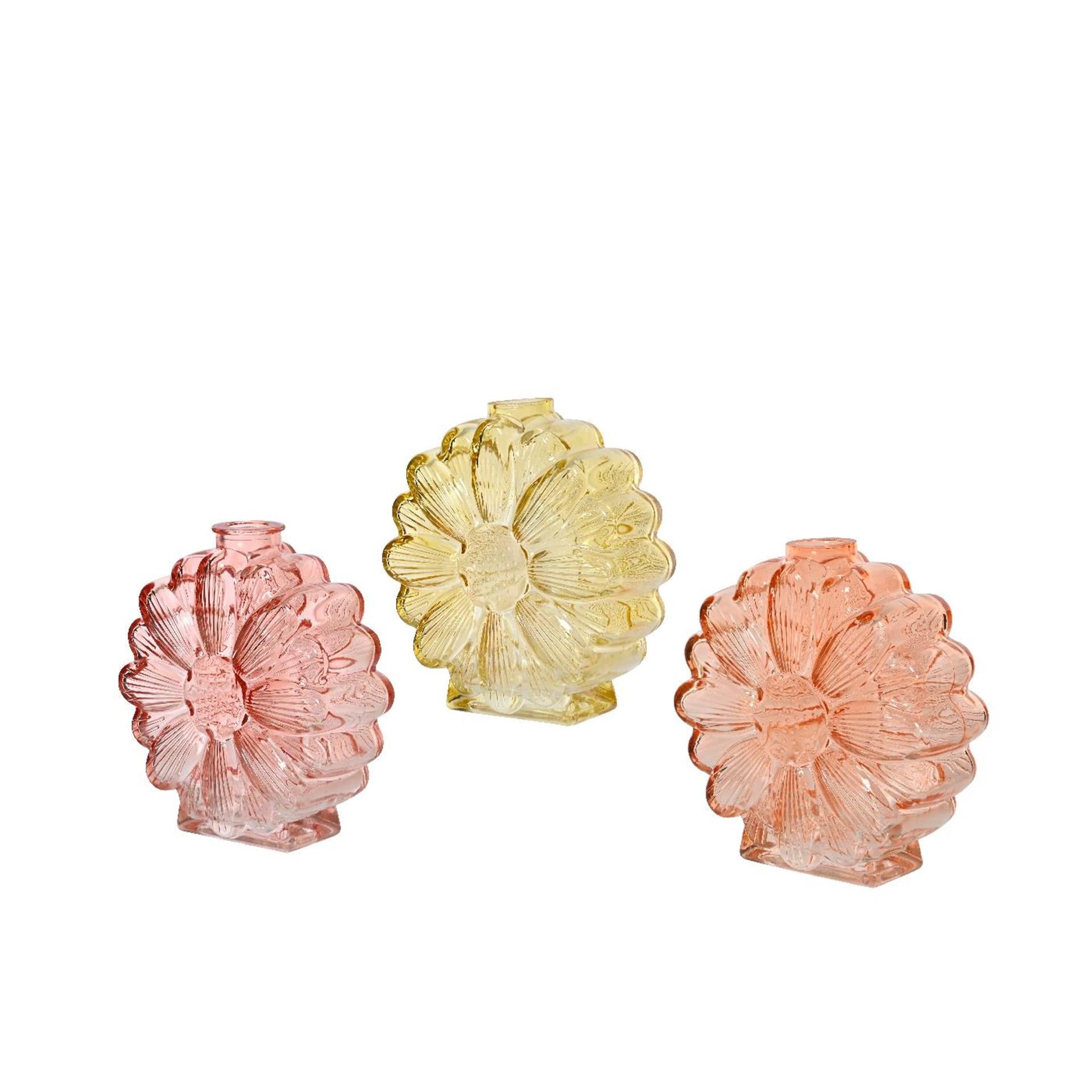 Decoris vaas bloem glas 14x5,5x16,3cm