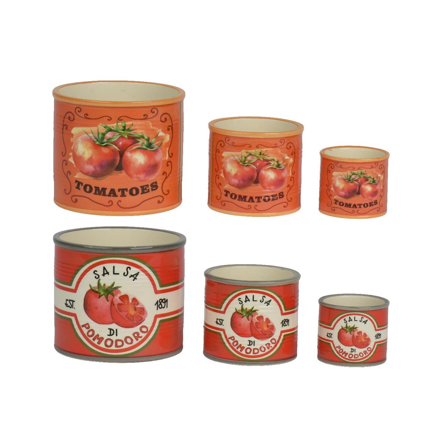 Decoris bloempot tomaat set van 3 stuks dolomiet ø13,6xh11,8cm 2 assorti