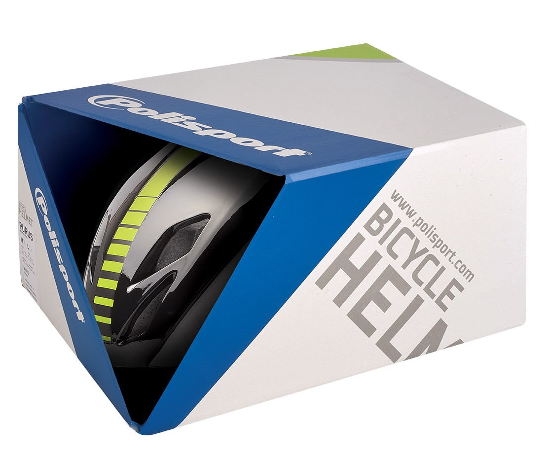 Polisport helm Aero Road mat wit glans zwart geel M 55-58cm