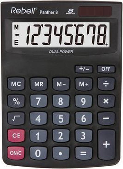 Rebell calculator - panther 8bx - zwart - re-panther8bx