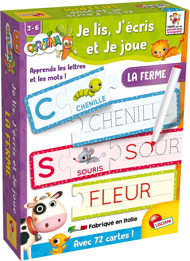 Lisciani - carotina - je lis, écris et joue - la ferme - fr