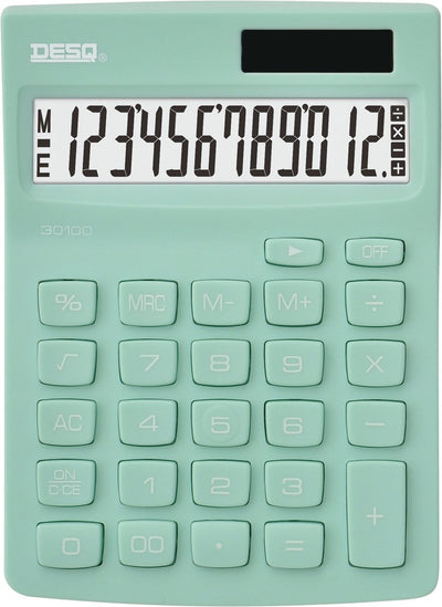 Desq ® | bureau rekenmachine | 12 cijfers| compact | mint groen | new generation