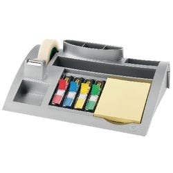 Desk organizer c50 post-it 337x240x95mm zilvergrijs + notes, index, magic tape