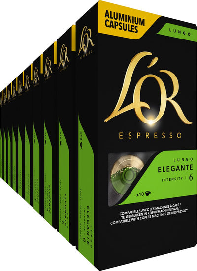 L'or lungo elegante koffiecups - intensiteit 6 12 - 10 x 10 capsules