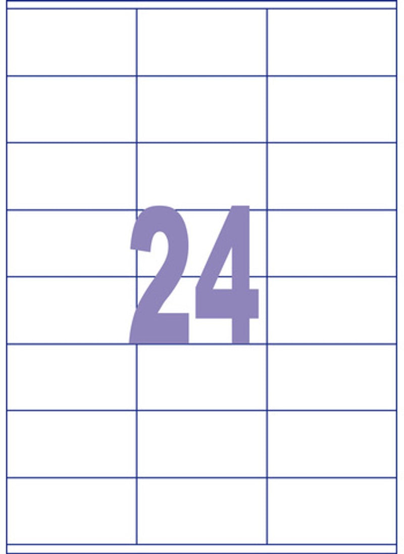 Kangaro etiket - inkjet laser kopieer - 70x36mm - 25 vel - 24 stickers per vel - k-7036-25