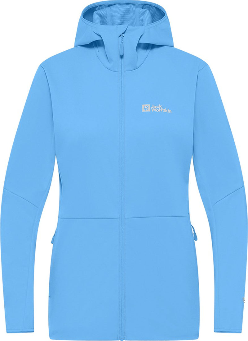 Jack wolfskin feldberg hoody mid blue softshell jas dames