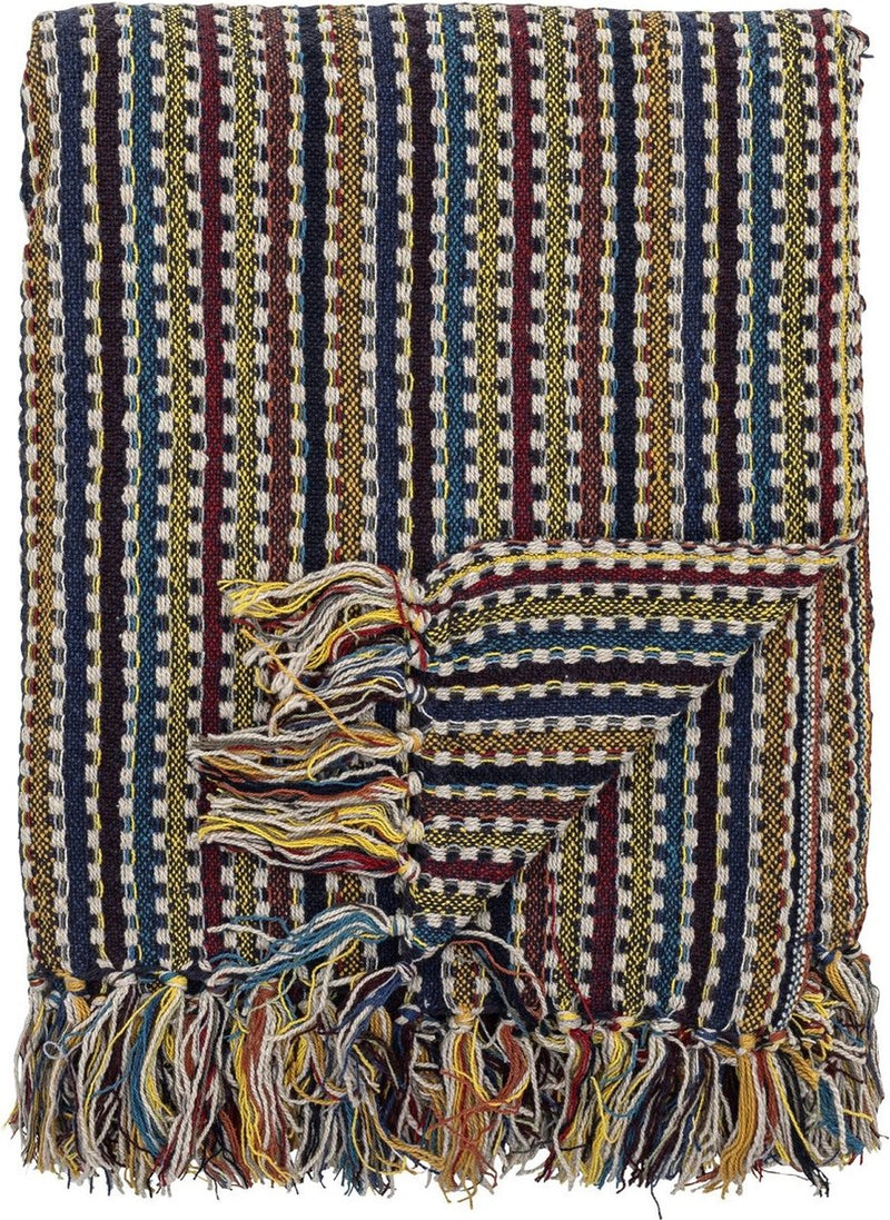 Bloomingville plaid lazzario blauw 160x130cm