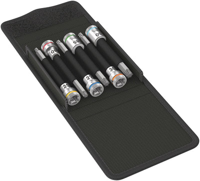 Wera 8767 b torx® hf 1 zyklop bitdoppen set torx dopsleutel (6-delig, met vasthoudfunctie, 3 8 -aandrijving)