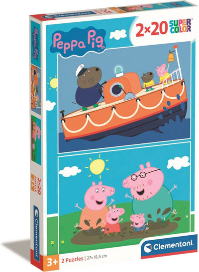 Clementoni legpuzzel super color peppa pig, 2x20st.
