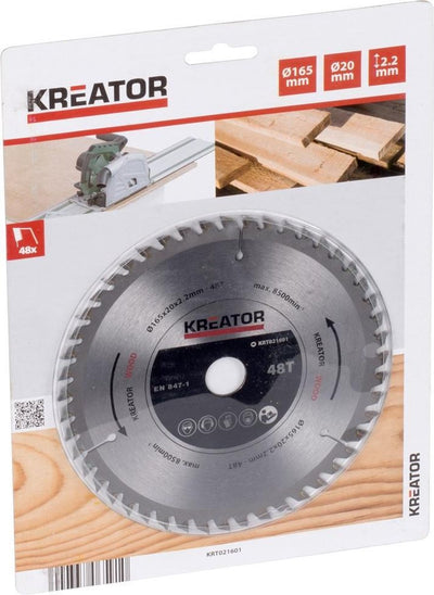 Kreator krt021601 invalzaagblad hout 165mm 48t